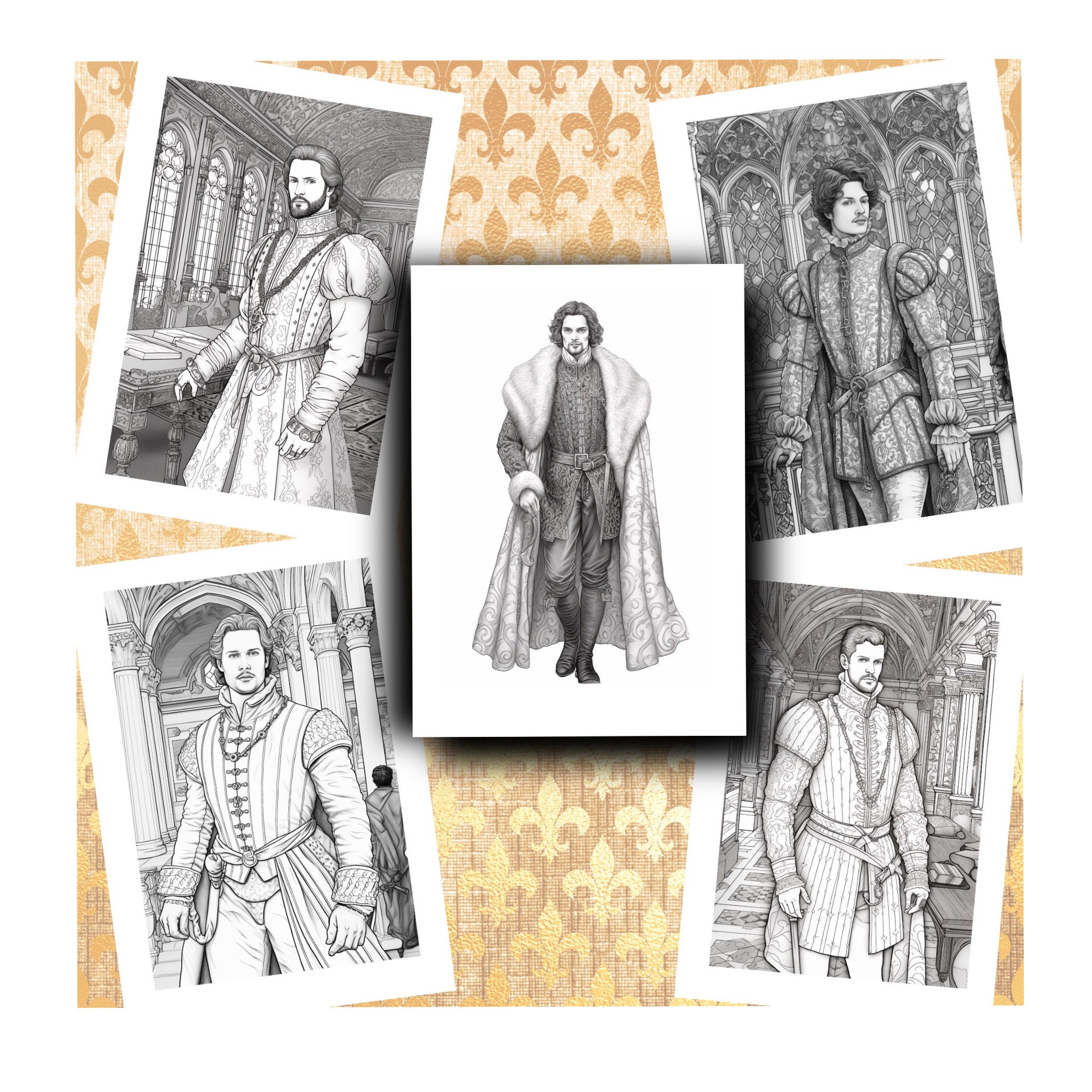 Tudor Coloring Book, Adults Instant Download Coloring Book Printable ...