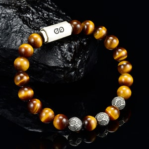 Tiger Eye Bracelet,Tiger Eye Gemstone ,Man,Woman,Mens Beaded Bracelet,Tiger Eye Gemstone Bracelet, Mens Jewelry 8MM Beads, Silver, Bracelet