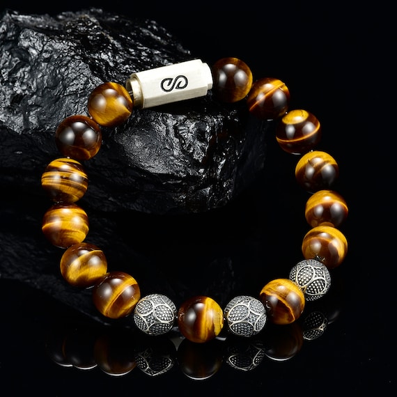 【AEKKI】4 Tigers Eye Gemstone Bracelet (約8mm+10mm) Amazon.com: Mayting 10mm Natural Tiger Eye Bracelet Elastic