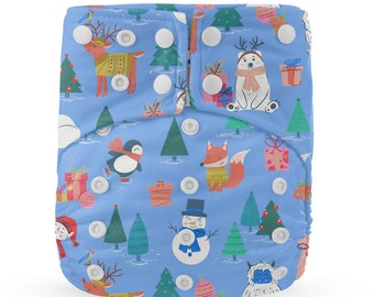 Yeti Holidays Cloth Diapers with Double Gussets & Inserts Included