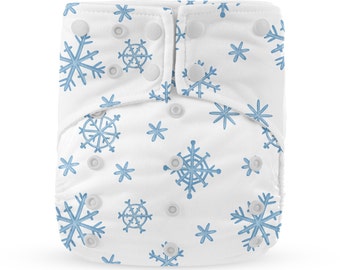 Snowflake Cloth Diaper with Double Gussets & Inserts Included