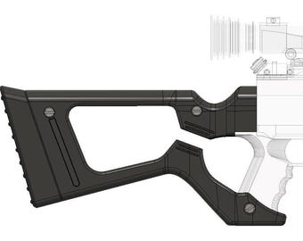 Fallout inspired STOCK (DKS-501) for Nerf AlphaTrooper/Retaliator/Rampage blaster (digital STL files)