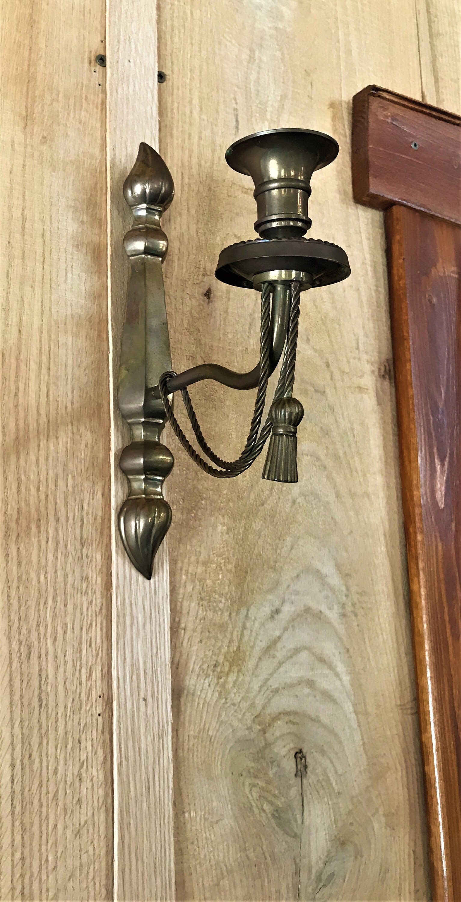 Brass Wall candle holder Style Rococo Brass Rope VTG 60s Etsy