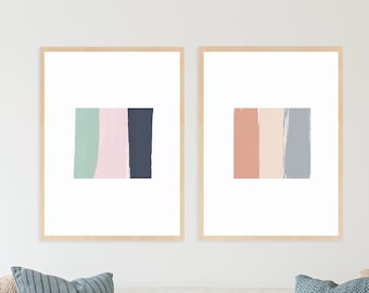 Watercolor Art Print Set | Modern Printable Wall Art in Bold Earth Tones to Decorate Your Home! Instant Download