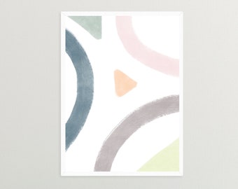 Funky Colorful Art Print, Geometric Wall Art, Digital Art Print, Instant Download, Abstract Art, Modern Home Decor