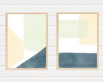 Abstrakte Kunstdruck-Set, moderne Wohnkultur, Digitaldrucke, druckbare Wandkunst, sofortiger Download, einzigartige Wandkunst, geometrische Kunstwerk