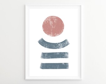 Bohemian Geometric Art Print, Contemporary Wall Art, Digital Print, Instant Download