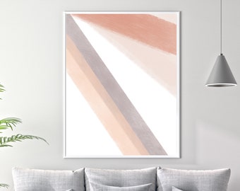 Lined Wall Art, Earth Tone Decor, Printable Wall Art, Instant Download, Digital Art Print, Abstract Home Decor