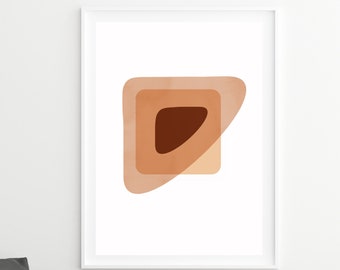 Bohemian Abstract Shape Print, Nude Color Digital Print, Instant Download, Minimalist Design to Add a Unique Touch to Your Home of Office!
