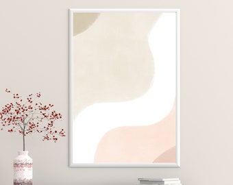 Neutral Art Print, Abstract Wall Art, Pink and Beige Art, Minimalist Home Decor, Instant Download, A Perfect Art Print to Match Any Space!