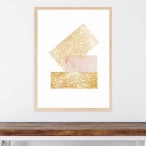 Gold Geometric Art Print | Printable Art in a Beautiful and Shimmery Design to Brighten Your Home! Instant Download