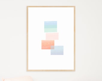 Minimalist Squares Art Print in a Colorful Design | Printable Decor to Brighten Any Home or Office Space! Instant Download