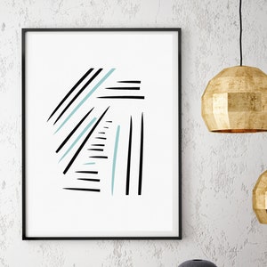 Abstract Black Lines digital art print, simple and modern style wall decor for the home or office, minimalist and unique artwork
