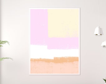 Pastel Colored Wall Art, Digital Art Print, Abstract Decor, Unique Wall Art, Art Printable, Lavender Orange and Yellow, Modern Decor