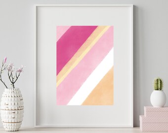 Pink & Orange Art Print, Bright Home Decor, Colorful Wall Art, Bold Colors, Abstract Art Print, Home Decor, Pink Wall Art, Digital Print