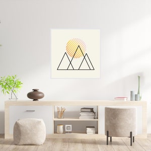 Minimalist Mountain Art Print Scenic Home Decor with Gradient Pattern, Modern Design, Printable Wall Art, Instant Download image 4