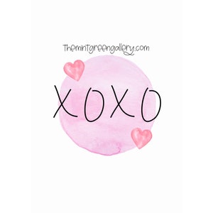 XOXO Art Print, Pink Hearts Wall Art, Valentine's Day Gift Idea, Heart Wall Decor, Instant Digital Download, Art Printable, Pink Decor image 6