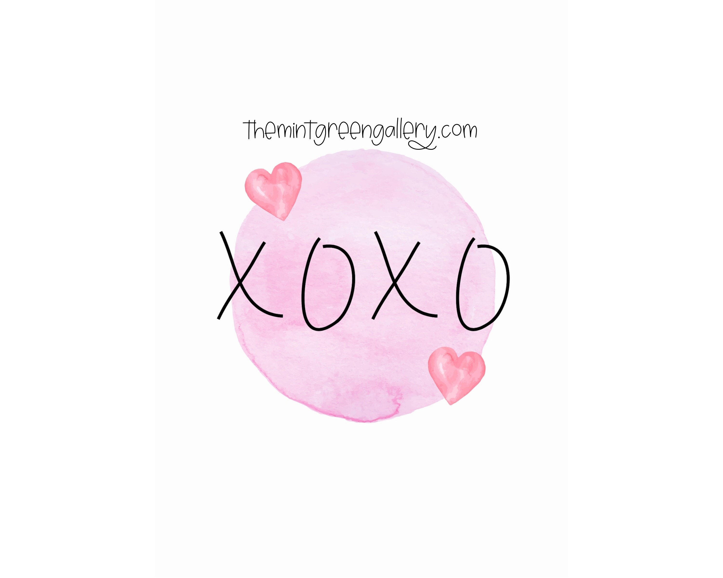 XOXO Art Print Pink Hearts Wall Art Valentine's Day Gift Etsy