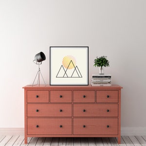 Minimalist Mountain Art Print Scenic Home Decor with Gradient Pattern, Modern Design, Printable Wall Art, Instant Download image 8