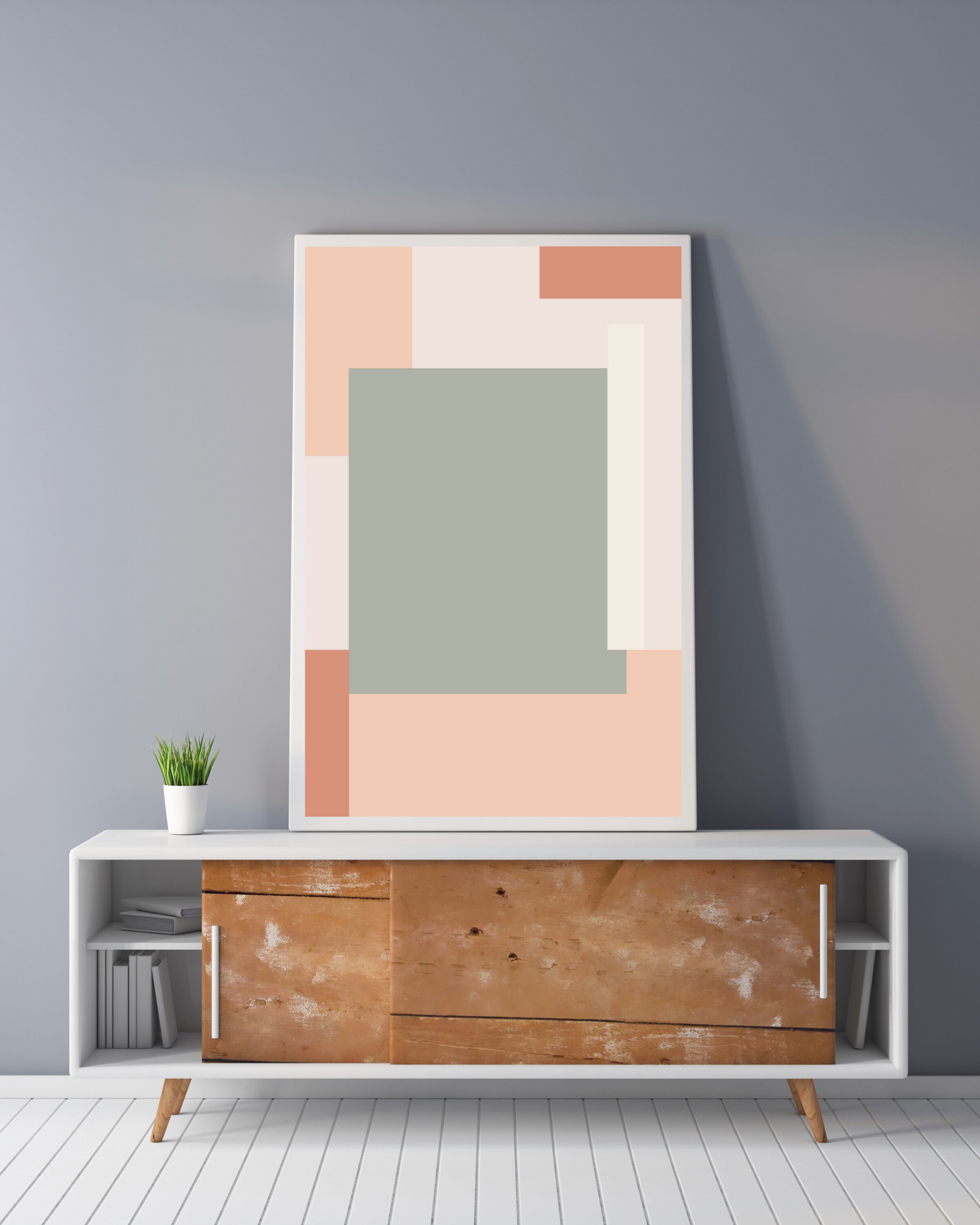 Earth Tones Geometric Art Print Digital Print Instant - Etsy