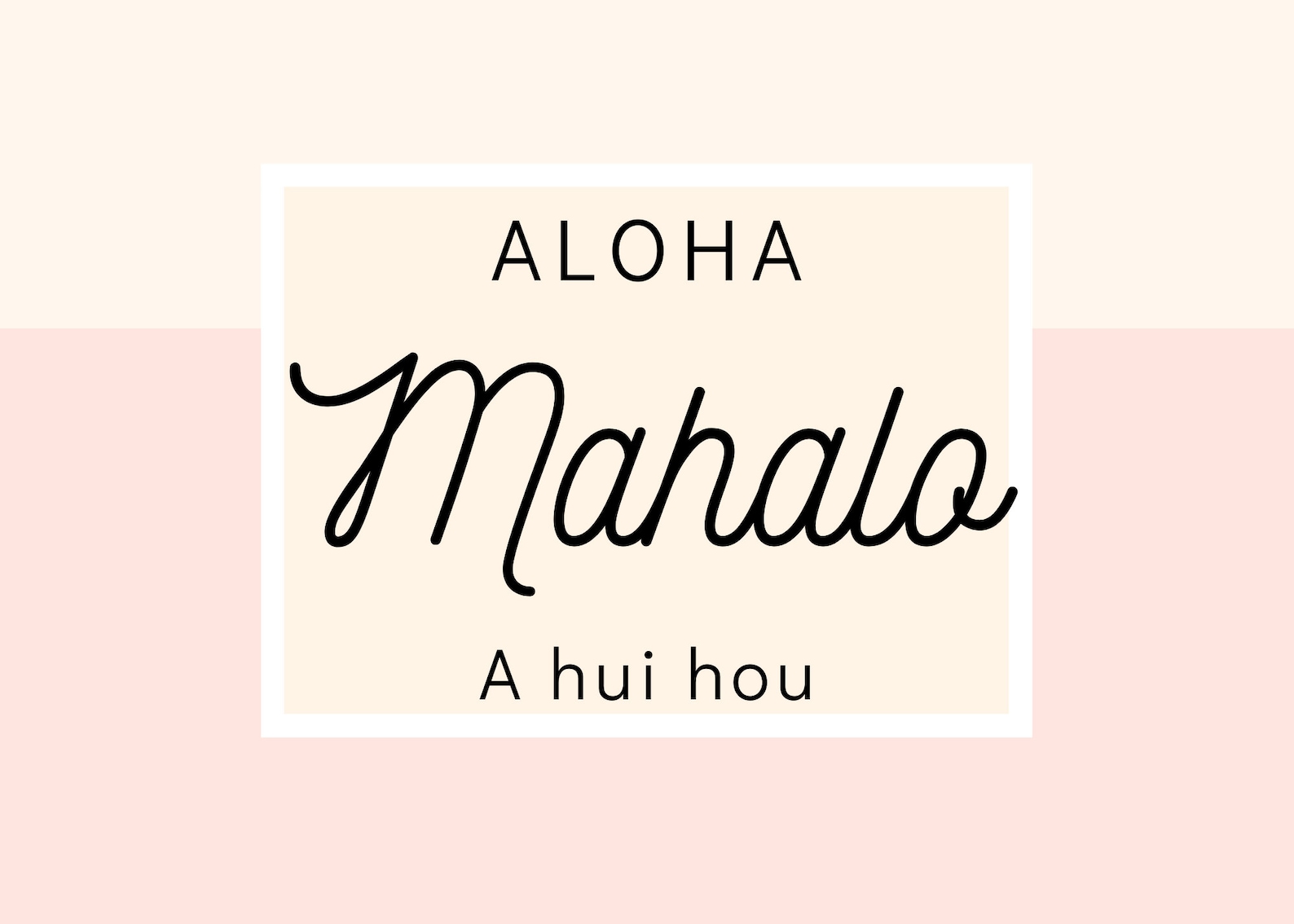 Aloha Mahalo A Hui Hou, Hawaiian Print, Beach Inspired Art, Coastal & Tropical, Printable Wall