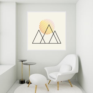 Minimalist Mountain Art Print Scenic Home Decor with Gradient Pattern, Modern Design, Printable Wall Art, Instant Download image 5