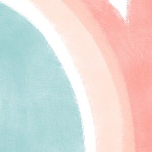 Coral &amp; Teal Art Print, Bright Wall Art, Art Printable, Abstract ...