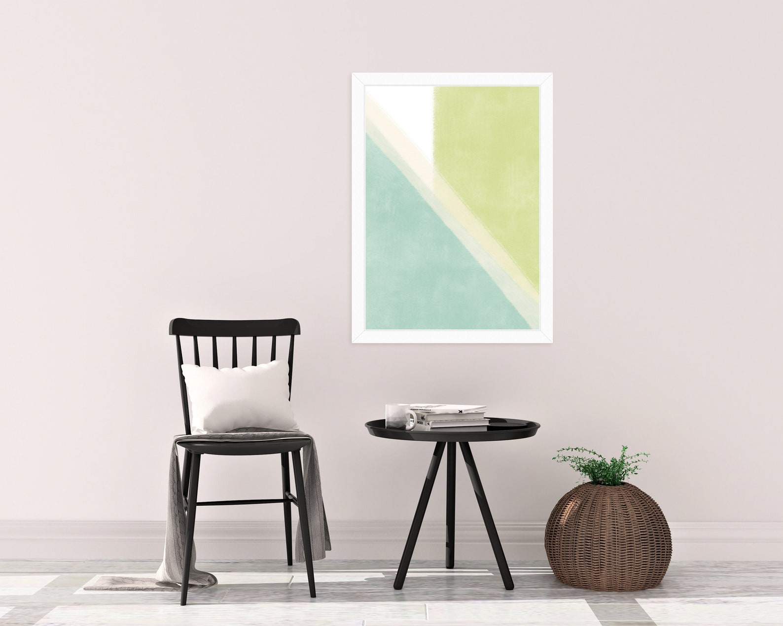 Shades of Green Geometric Art Print, Bright and Unique Wall Art ...