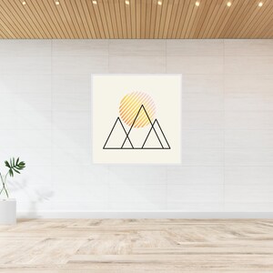 Minimalist Mountain Art Print Scenic Home Decor with Gradient Pattern, Modern Design, Printable Wall Art, Instant Download image 2