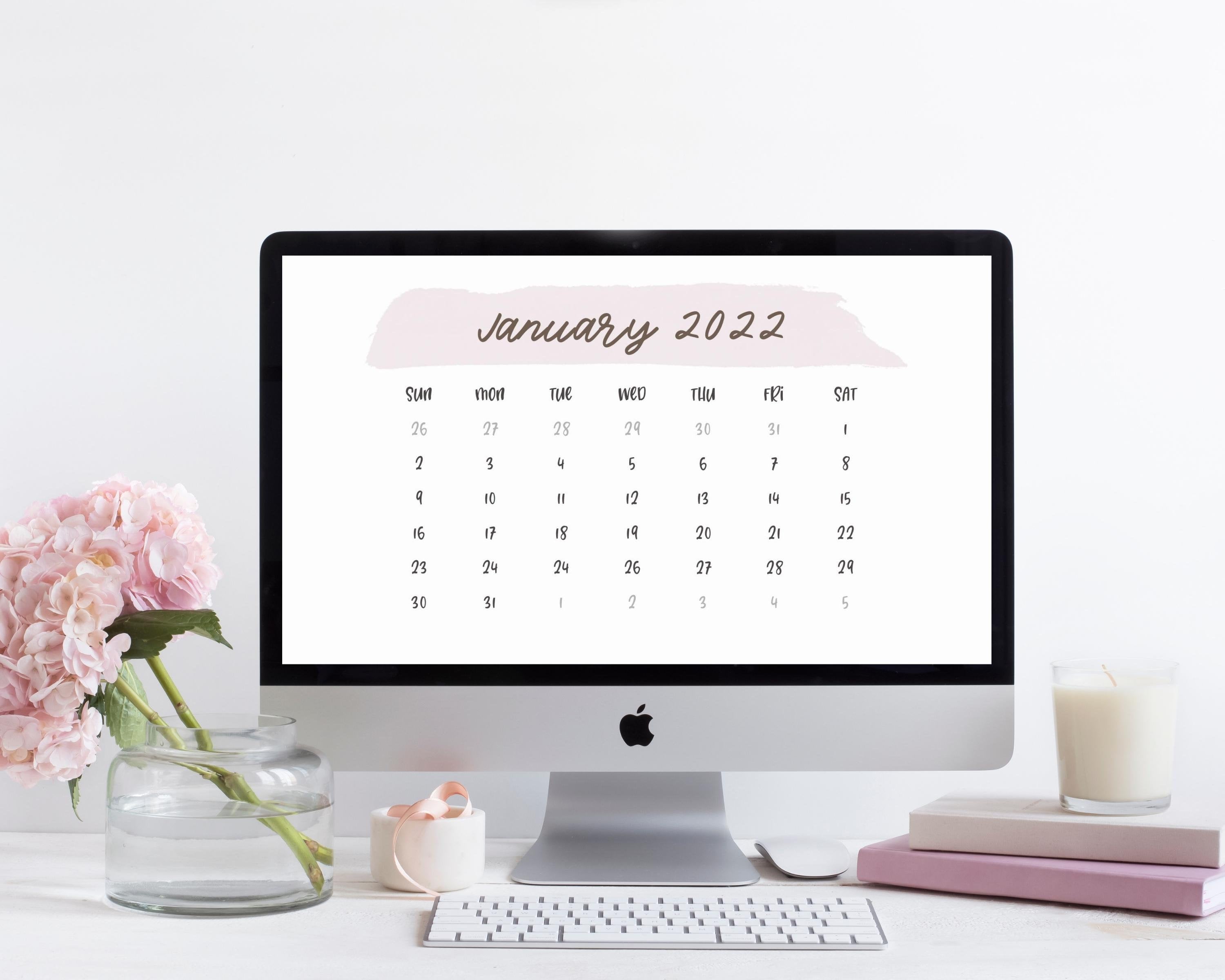 2022 Kalender Desktop Wallpapers | Niedliche & bunte Laptop/Desktop Hintergründe mit Monaten Januar 2022 - Dezember 2022