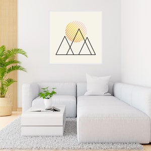 Minimalist Mountain Art Print Scenic Home Decor with Gradient Pattern, Modern Design, Printable Wall Art, Instant Download image 6