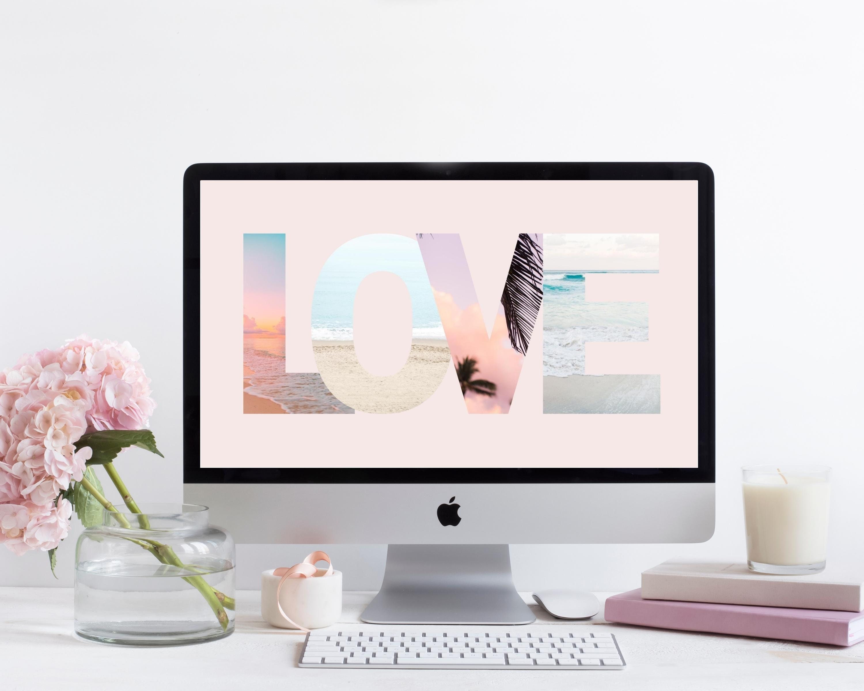 LOVE Beach Themed Desktop Wallpaper Unique and Beautiful - Etsy LOVE Beach Themed Desktop Wallpaper Unique and Beautiful - Etsy