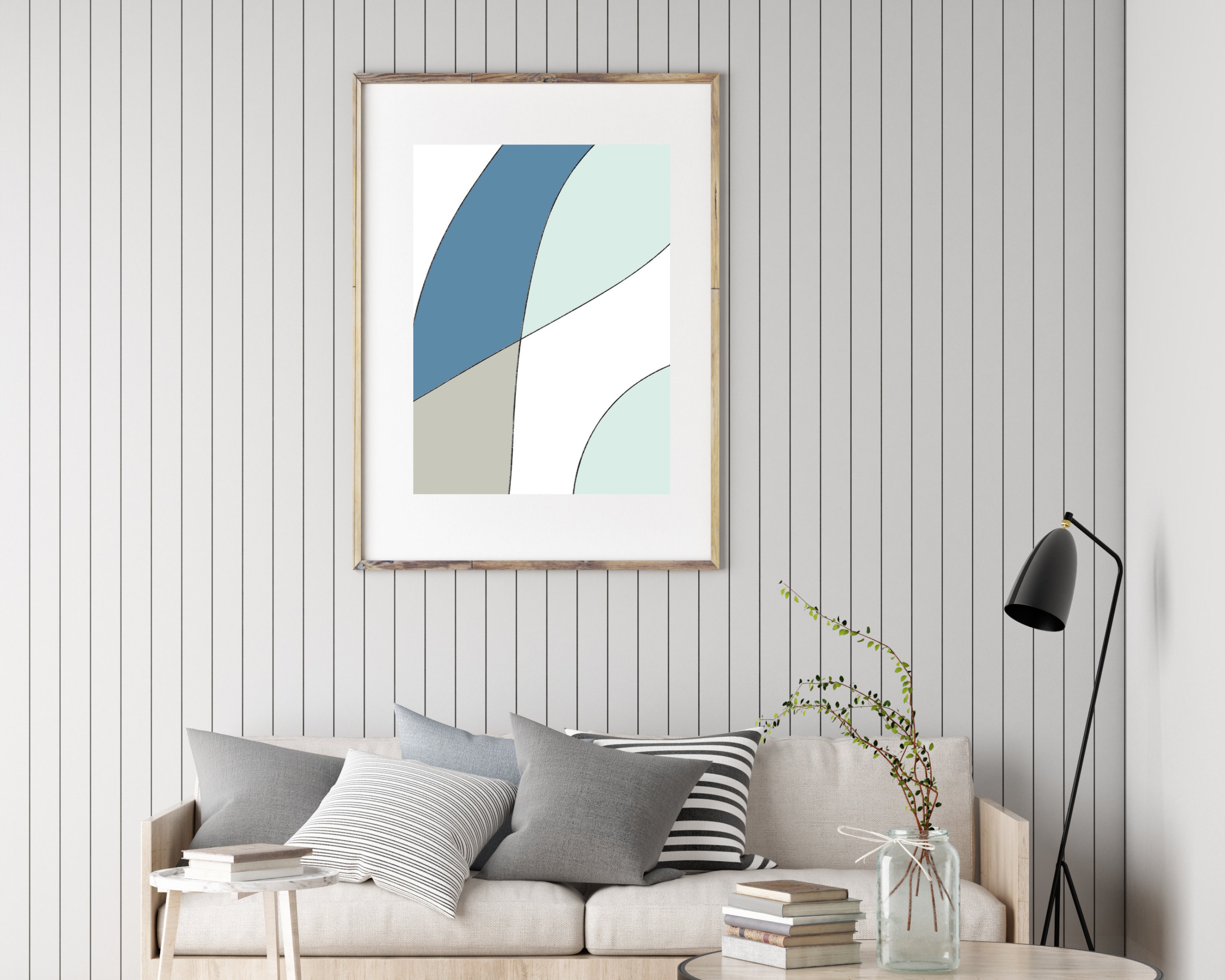 Blue Abstract Art Print Printable Wall Art Shades of Blue - Etsy