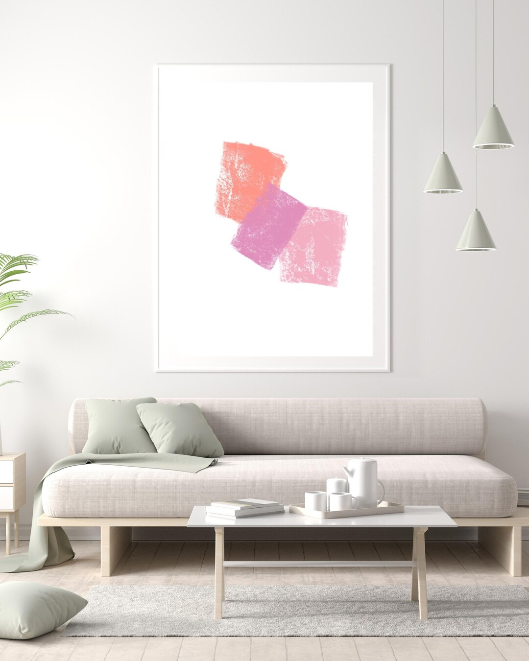 Bright and Minimalist Art Print Pink and Purple Art - Etsy