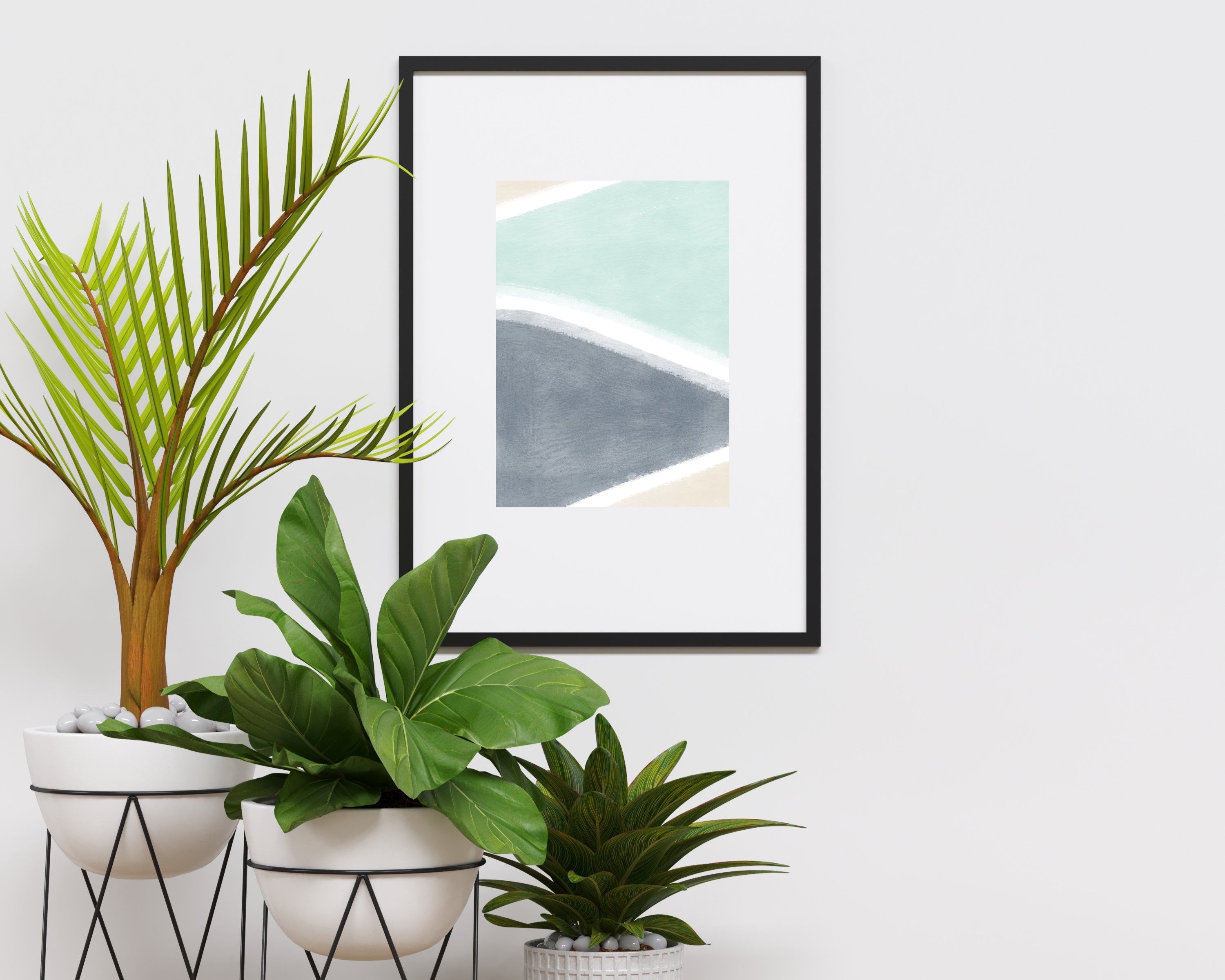 Abstract Art Print, Blue Color Scheme, Modern Home Decor, Printable ...