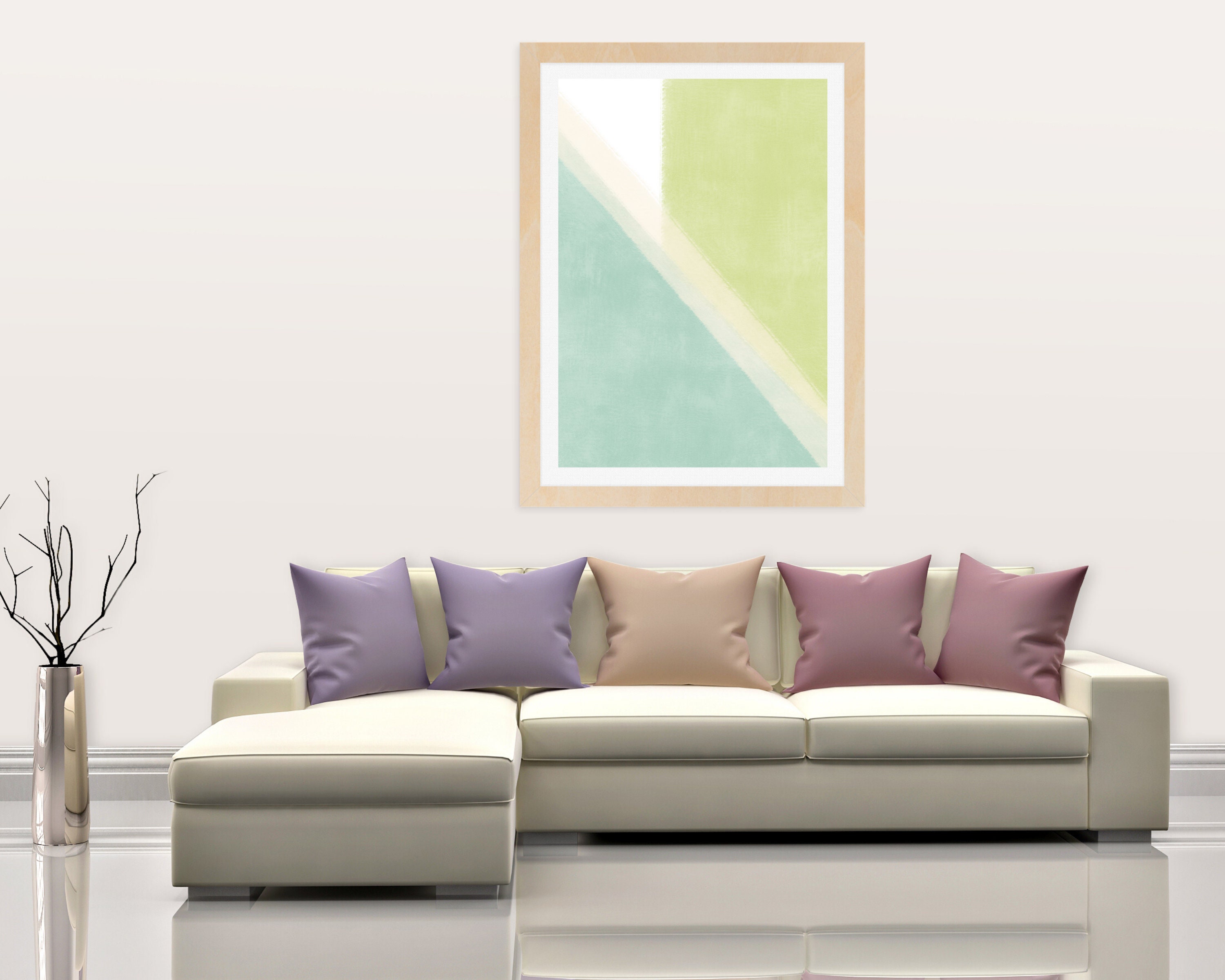 Shades of Green Geometric Art Print, Bright and Unique Wall Art ...
