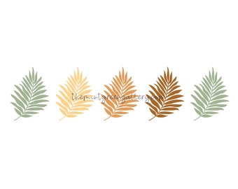 Palm Leaves SVG File | Fall Colors, Downloadable File to Create Any Product You'd Like! | Digital Graphic File, SVG, Transparent Background