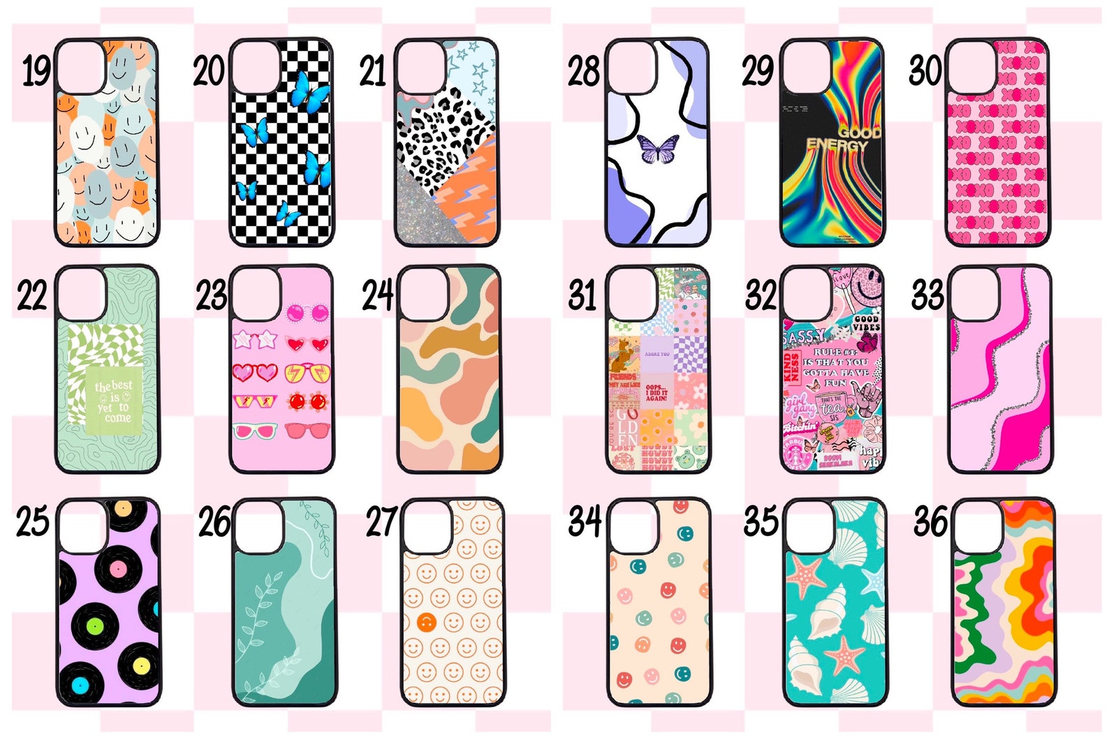 99 Iphones Case Design Patterns Aesthetic Cute Indie Hearts Etsy