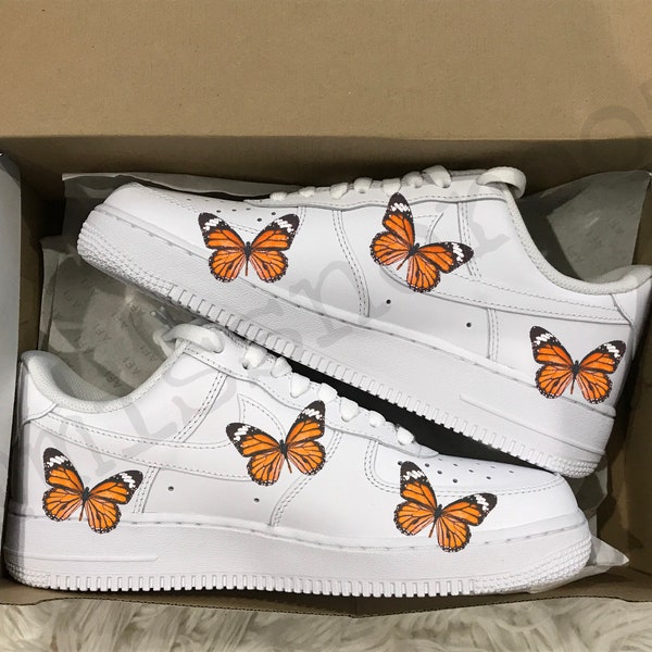 3 Big Orange Monarch 3M Heat Transfer DECAL ONLY Stickers - Nike Air Force 1 custom heat transfer - custom shoes vans nikes butterfly