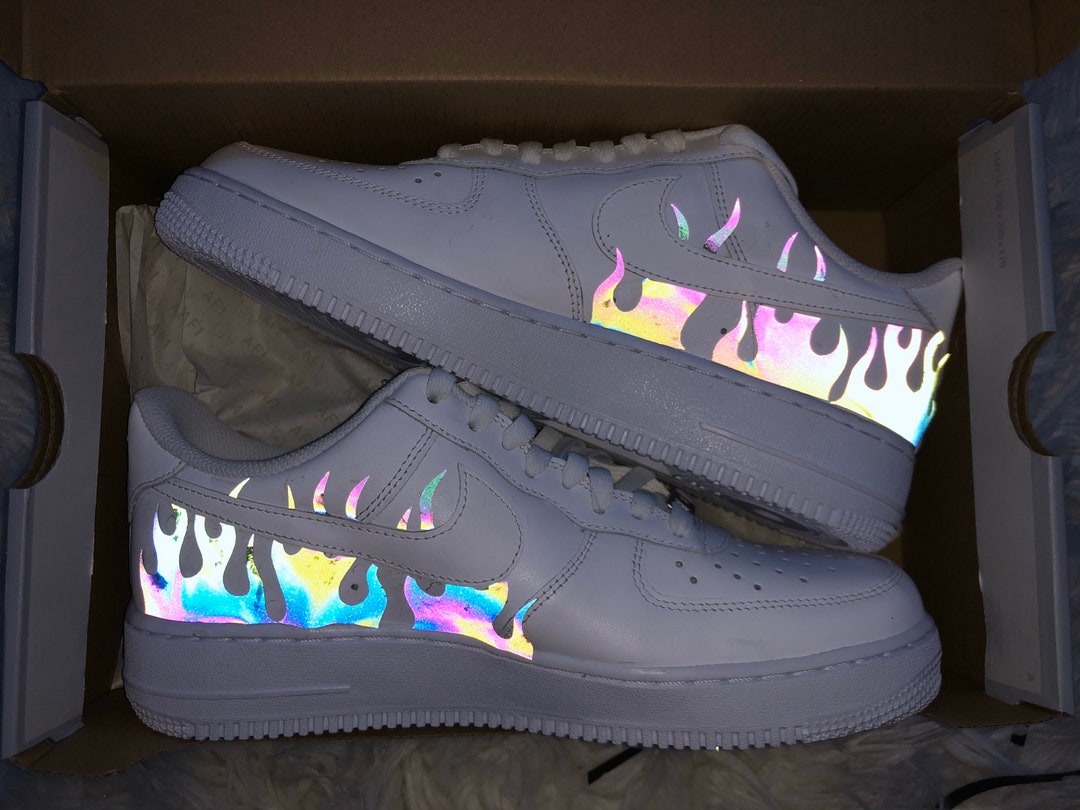 Nike Sticker, Custom Air Force 1, Nike iron on, Nike Air Force 1 reflective