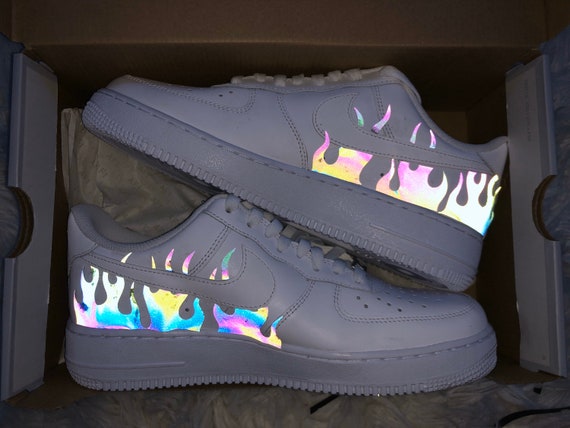 Nike Air Force 1 Reflective Flames Custom.