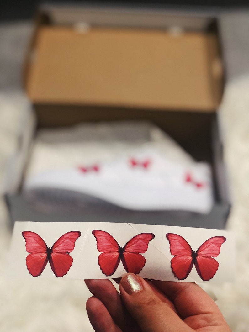 Butterfly Red 3M Heat Transfer DECAL ONLY stickers Nike ...