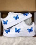 Butterfly Teal Blue 3M Heat Transfer DECAL ONLY stickers - Nike Air Force 1 custom heat transfer - custom shoes custom vans nikes butterfly