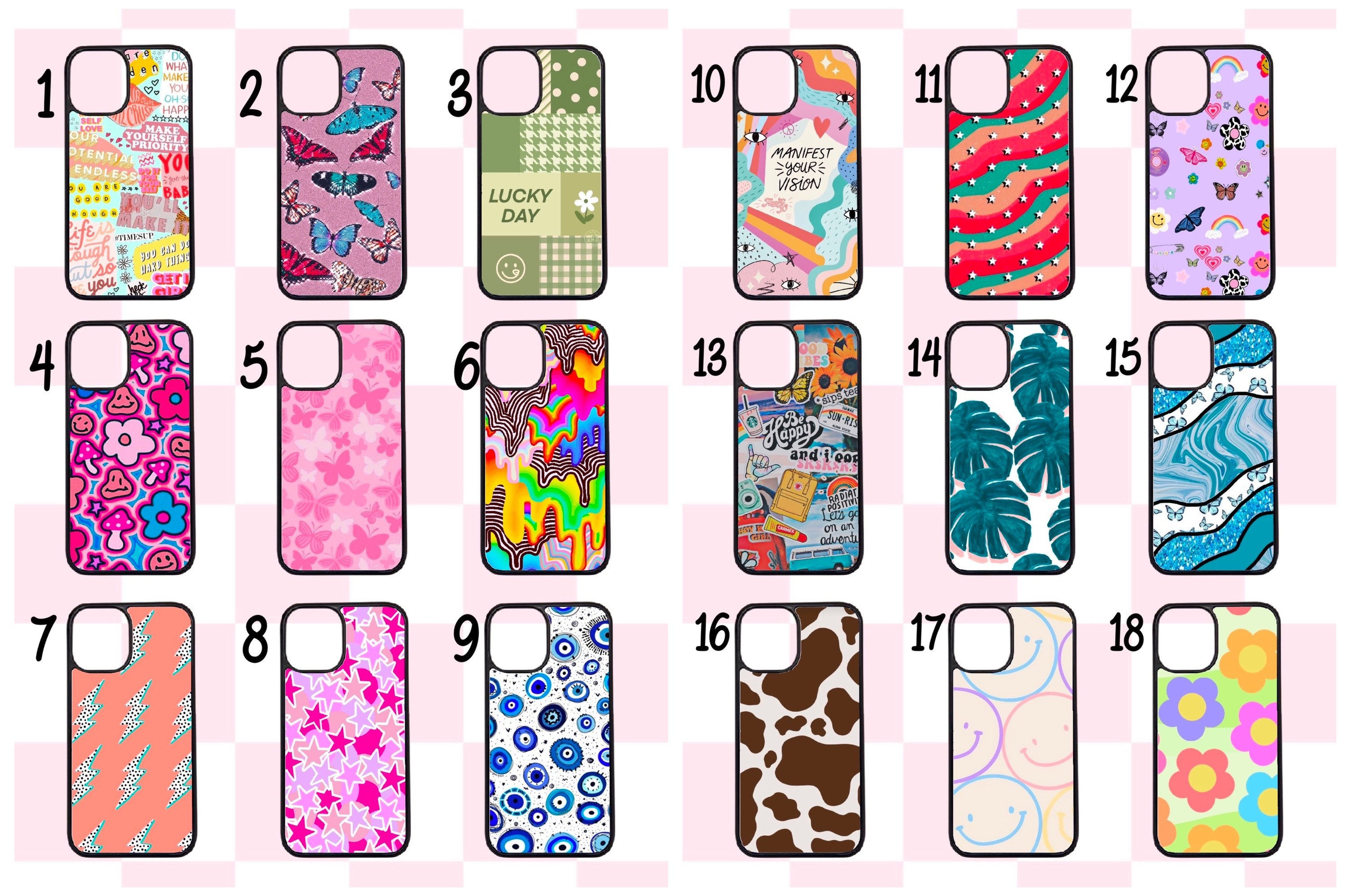 99 Iphones Case Design Patterns Aesthetic Cute Indie Hearts Stars Case-tiktok  Inspired Designer Phone Case Y2k Retro Trendy-valentines Gift 