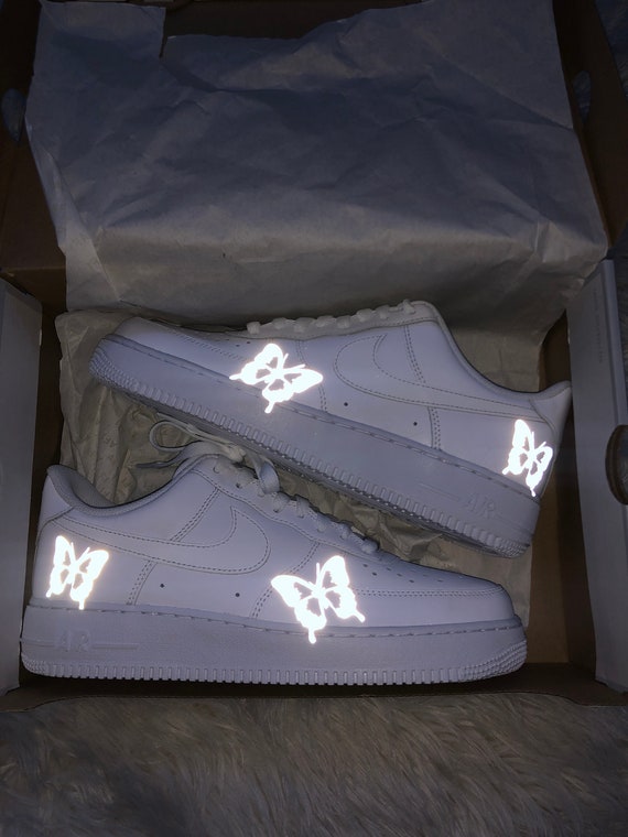 reflective butterfly air force ones