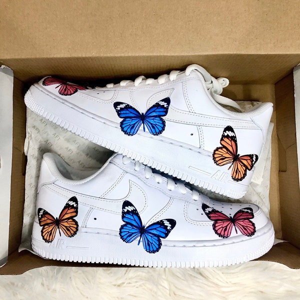 3 Couleurs Butterfly Monarch 3M Heat Transfer DECAL ONLY Stickers - Nike Air Force 1 transfert de chaleur personnalisé - chaussures personnalisées vans nikes butterfly