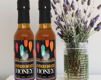 Lavender Infused Raw Unfiltered 100% Pure Honey Gourmet Foodie Chef Gifts Flavored Honey