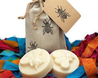 Moisture Mojo 2.5 OZ | Honey & Goat Milk All Natural Handcrafted Honey Bee Embossed Luxury Soap Bath And Body Home Decor Boho Gifts