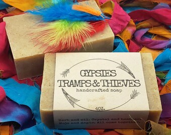 Gypsies Tramps Thieves 4OZ |  All Natural Handcrafted Cold Pressed Soap Bohemian Patchouli Bath And Body Home Decor Boho Gifts