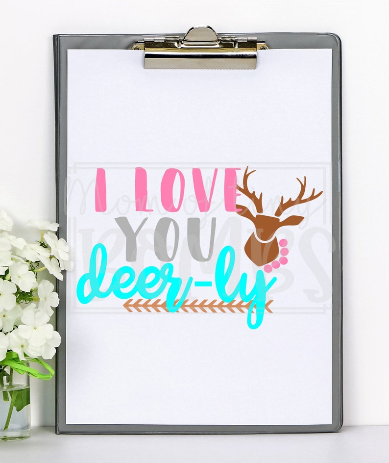 Love You Deerly I Love You Svg I Love You Deerly Valentine | Etsy